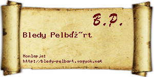 Bledy Pelbárt névjegykártya